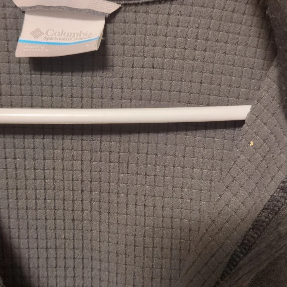 Columbia Park View 1/2 Zip Grid Fleece Jacket Omni-Wick Gray Thumbholes - Picture 14 of 14
